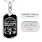 Rest In Thee Keychain Stainless Steel or 18k Gold Dog Tag Keyring-Express Your Love Gifts