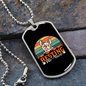 Resting Pit Face Necklace Stainless Steel or 18k Gold Dog Tag 24" Chain-Express Your Love Gifts