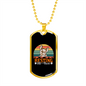 Resting Pit Face Necklace Stainless Steel or 18k Gold Dog Tag 24" Chain-Express Your Love Gifts
