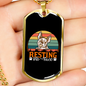 Resting Pit Face Necklace Stainless Steel or 18k Gold Dog Tag 24" Chain-Express Your Love Gifts