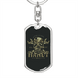 Restore Anything Biker Keychain Stainless Steel or 18k Gold Dog Tag Keyring-Express Your Love Gifts