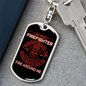 Retired And Survived Firefighter Keychain Stainless Steel or 18k Gold Dog Tag Keyring-Express Your Love Gifts