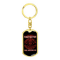 Retired And Survived Firefighter Keychain Stainless Steel or 18k Gold Dog Tag Keyring-Express Your Love Gifts