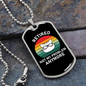 Retired Cat Not My Problem Necklace Stainless Steel or 18k Gold Dog Tag 24" Chain-Express Your Love Gifts