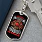 Retired Firefighter Fire Department Keychain Stainless Steel or 18k Gold Dog Tag Keyring-Express Your Love Gifts
