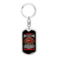Retired Firefighter Fire Department Keychain Stainless Steel or 18k Gold Dog Tag Keyring-Express Your Love Gifts