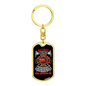 Retired Firefighter Fire Department Keychain Stainless Steel or 18k Gold Dog Tag Keyring-Express Your Love Gifts
