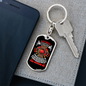 Retired Firefighter Fire Department Keychain Stainless Steel or 18k Gold Dog Tag Keyring-Express Your Love Gifts
