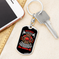 Retired Firefighter Fire Department Keychain Stainless Steel or 18k Gold Dog Tag Keyring-Express Your Love Gifts