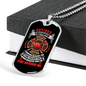 Retired Firefighter Burn Brighter Necklace Stainless Steel or 18k Gold Dog Tag 24" Chain-Express Your Love Gifts