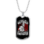 Retired Firefighter Gift Stainless Steel or 18k Gold Dog Tag 24" Chain-Express Your Love Gifts