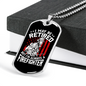 Retired Firefighter Gift Stainless Steel or 18k Gold Dog Tag 24" Chain-Express Your Love Gifts