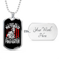Retired Firefighter Gift Stainless Steel or 18k Gold Dog Tag 24" Chain-Express Your Love Gifts