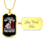 Retired Firefighter Gift Stainless Steel or 18k Gold Dog Tag 24" Chain-Express Your Love Gifts