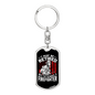 Retired Firefighter Keychain Stainless Steel or 18k Gold Dog Tag Keyring-Express Your Love Gifts