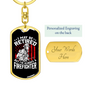 Retired Firefighter Keychain Stainless Steel or 18k Gold Dog Tag Keyring-Express Your Love Gifts
