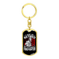 Retired Firefighter Keychain Stainless Steel or 18k Gold Dog Tag Keyring-Express Your Love Gifts