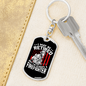 Retired Firefighter Keychain Stainless Steel or 18k Gold Dog Tag Keyring-Express Your Love Gifts