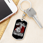Retired Firefighter Keychain Stainless Steel or 18k Gold Dog Tag Keyring-Express Your Love Gifts