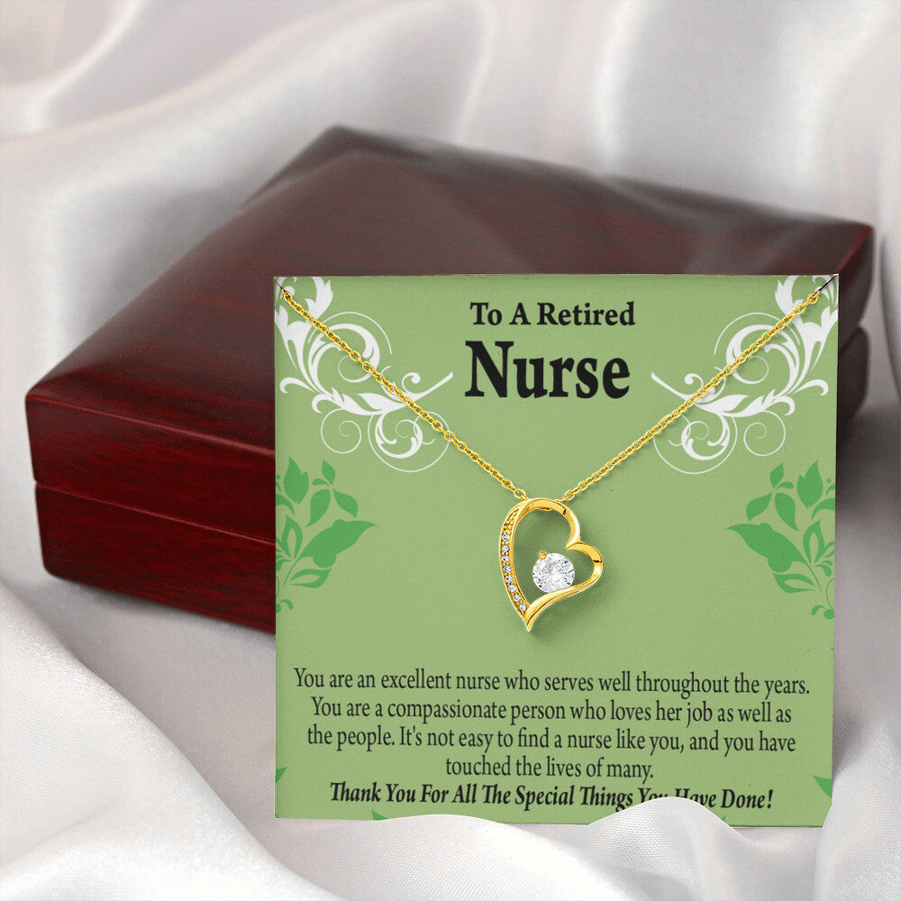 Retired Nurse Thank You Healthcare Medical Worker Nurse Appreciation Gift Forever Necklace w Message Card-Express Your Love Gifts