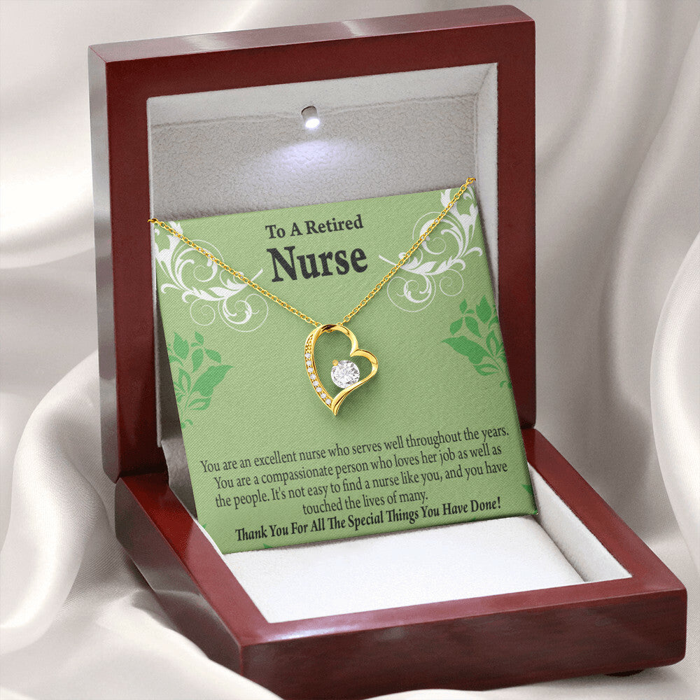 Retired Nurse Thank You Healthcare Medical Worker Nurse Appreciation Gift Forever Necklace w Message Card-Express Your Love Gifts