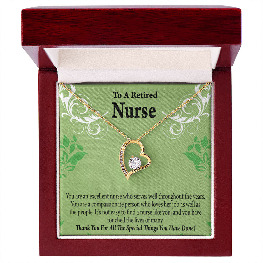 Retired Nurse Thank You Healthcare Medical Worker Nurse Appreciation Gift Forever Necklace w Message Card-Express Your Love Gifts