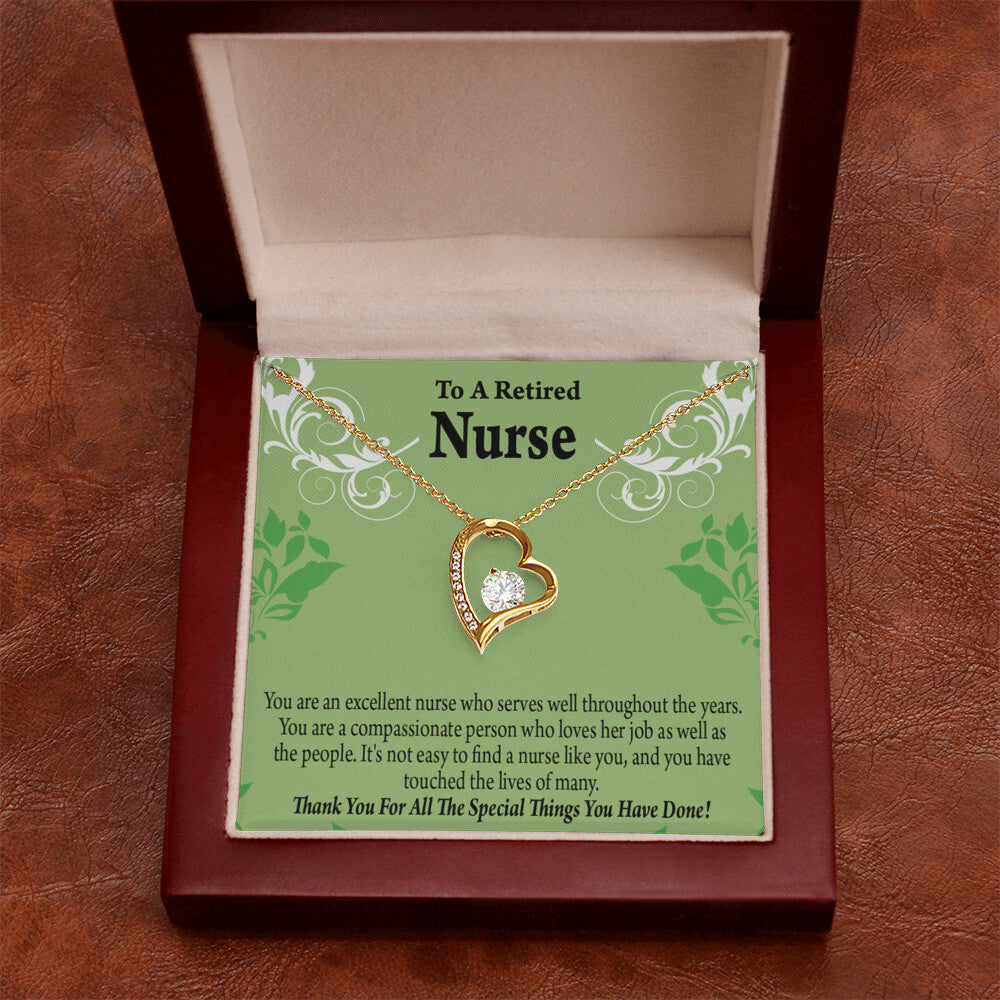Retired Nurse Thank You Healthcare Medical Worker Nurse Appreciation Gift Forever Necklace w Message Card-Express Your Love Gifts