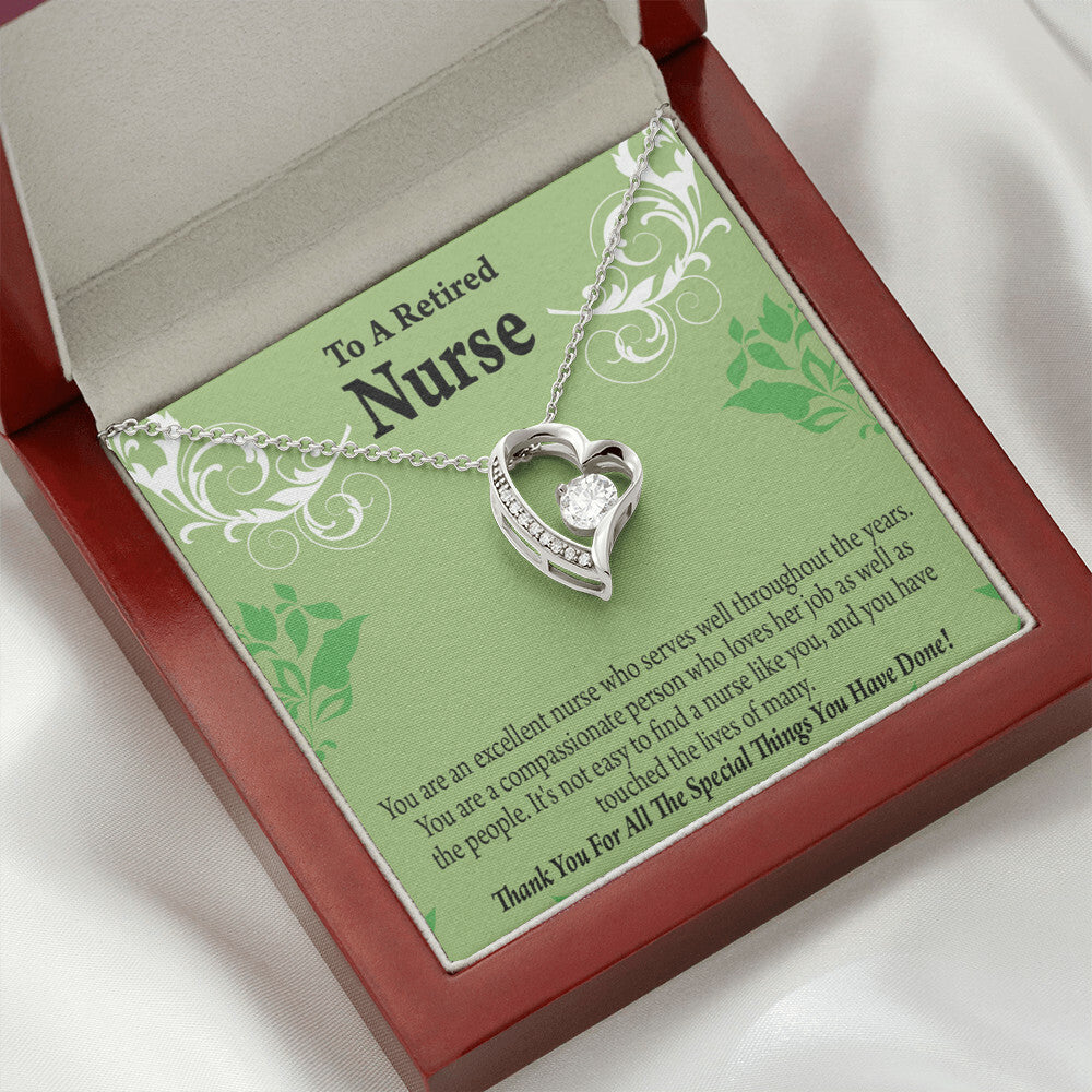 Retired Nurse Thank You Healthcare Medical Worker Nurse Appreciation Gift Forever Necklace w Message Card-Express Your Love Gifts