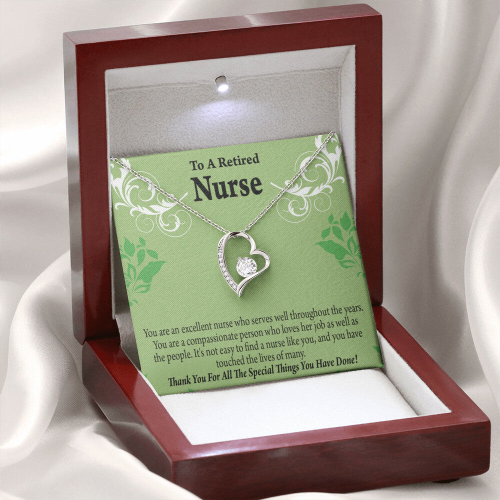Retired Nurse Thank You Healthcare Medical Worker Nurse Appreciation Gift Forever Necklace w Message Card-Express Your Love Gifts