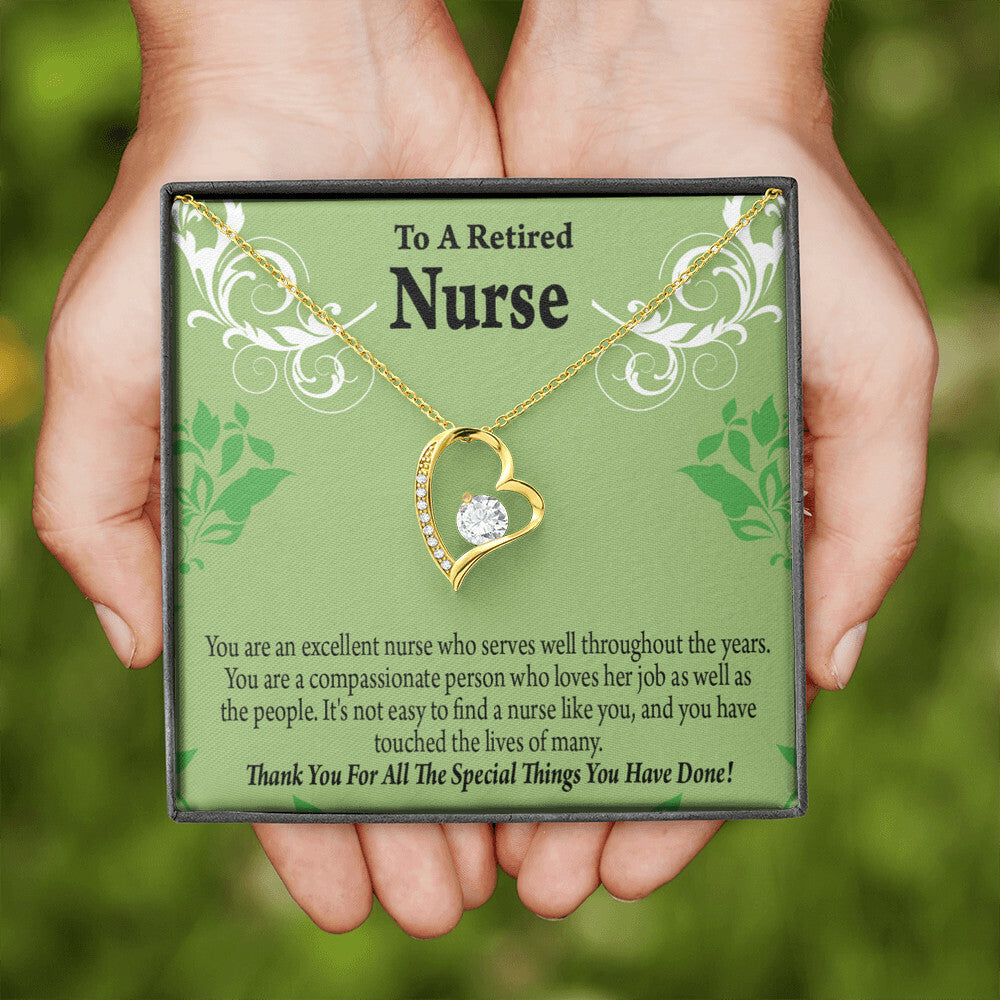 Retired Nurse Thank You Healthcare Medical Worker Nurse Appreciation Gift Forever Necklace w Message Card-Express Your Love Gifts
