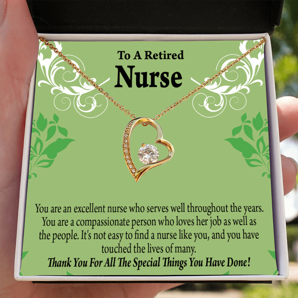 Retired Nurse Thank You Healthcare Medical Worker Nurse Appreciation Gift Forever Necklace w Message Card-Express Your Love Gifts