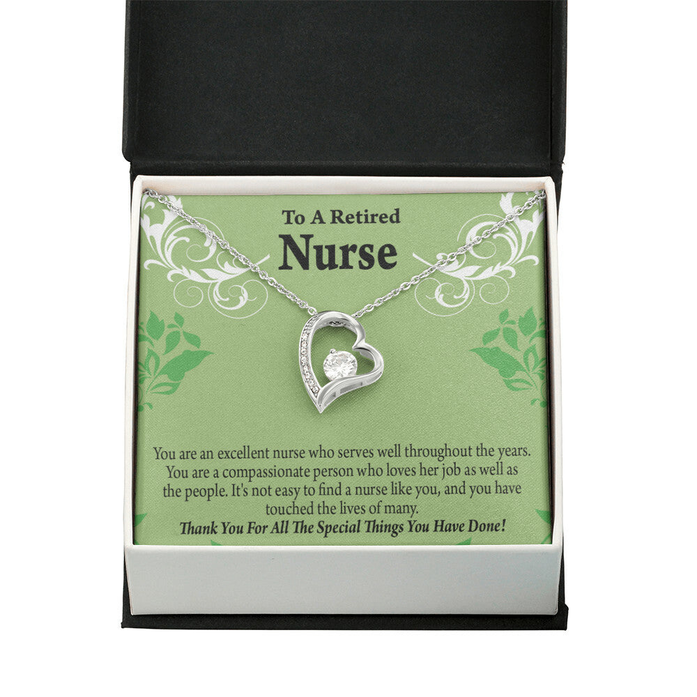 Retired Nurse Thank You Healthcare Medical Worker Nurse Appreciation Gift Forever Necklace w Message Card-Express Your Love Gifts