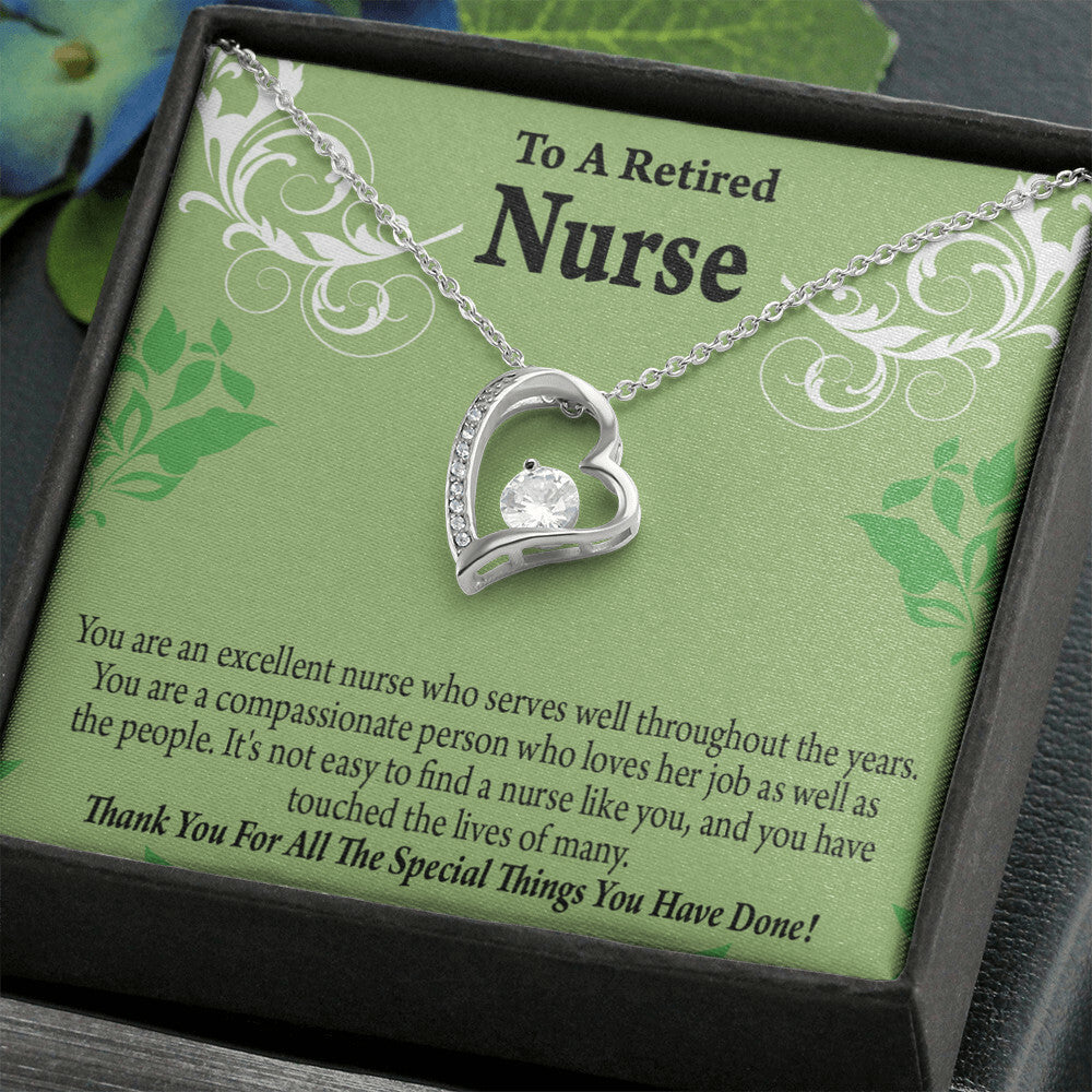 Retired Nurse Thank You Healthcare Medical Worker Nurse Appreciation Gift Forever Necklace w Message Card-Express Your Love Gifts