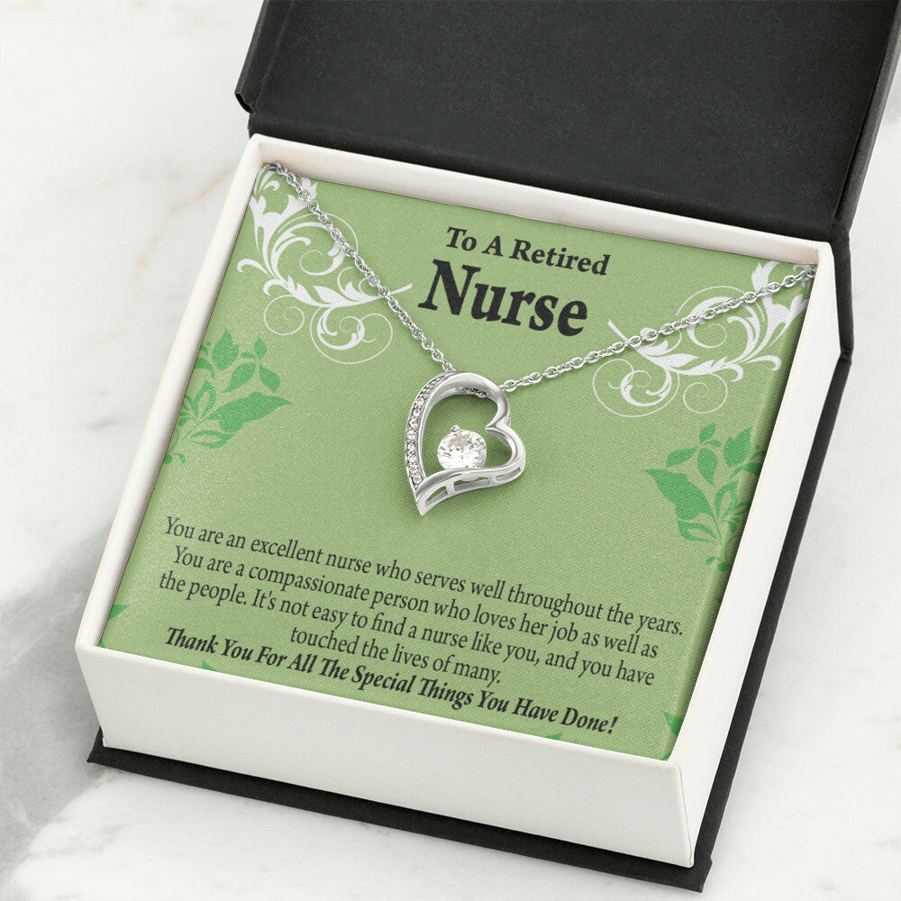 Retired Nurse Thank You Healthcare Medical Worker Nurse Appreciation Gift Forever Necklace w Message Card-Express Your Love Gifts