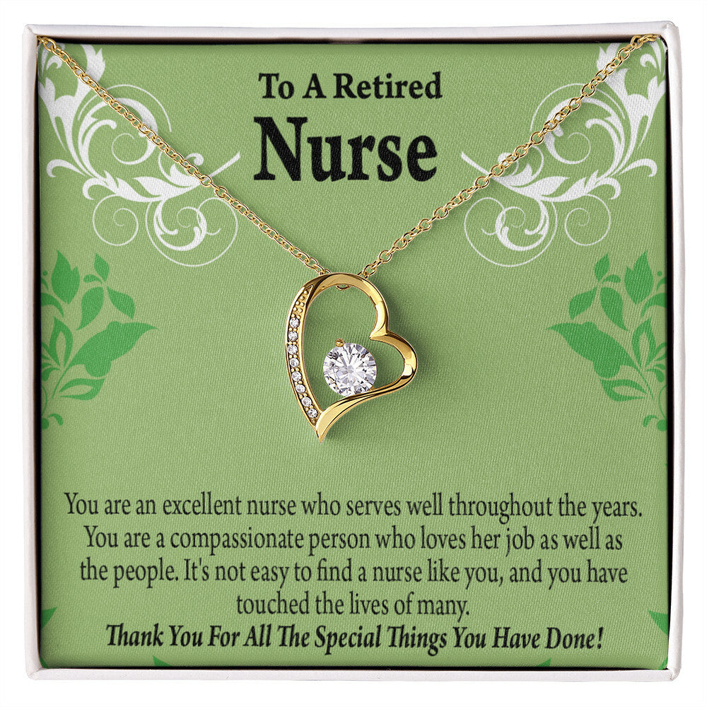 Retired Nurse Thank You Healthcare Medical Worker Nurse Appreciation Gift Forever Necklace w Message Card-Express Your Love Gifts
