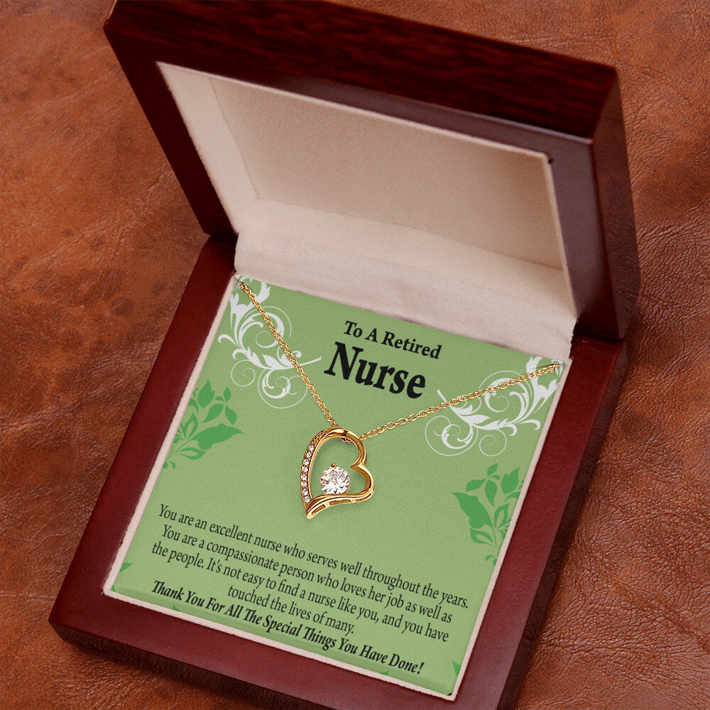 Retired Nurse Thank You Healthcare Medical Worker Nurse Appreciation Gift Forever Necklace w Message Card-Express Your Love Gifts