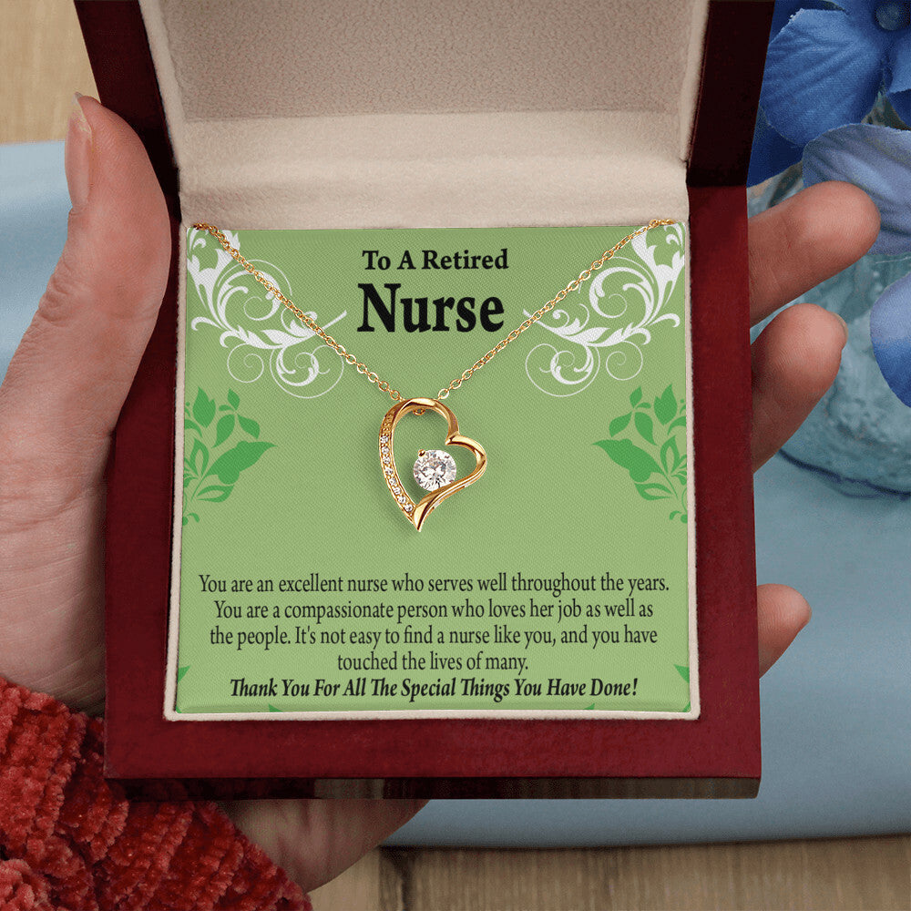 Retired Nurse Thank You Healthcare Medical Worker Nurse Appreciation Gift Forever Necklace w Message Card-Express Your Love Gifts