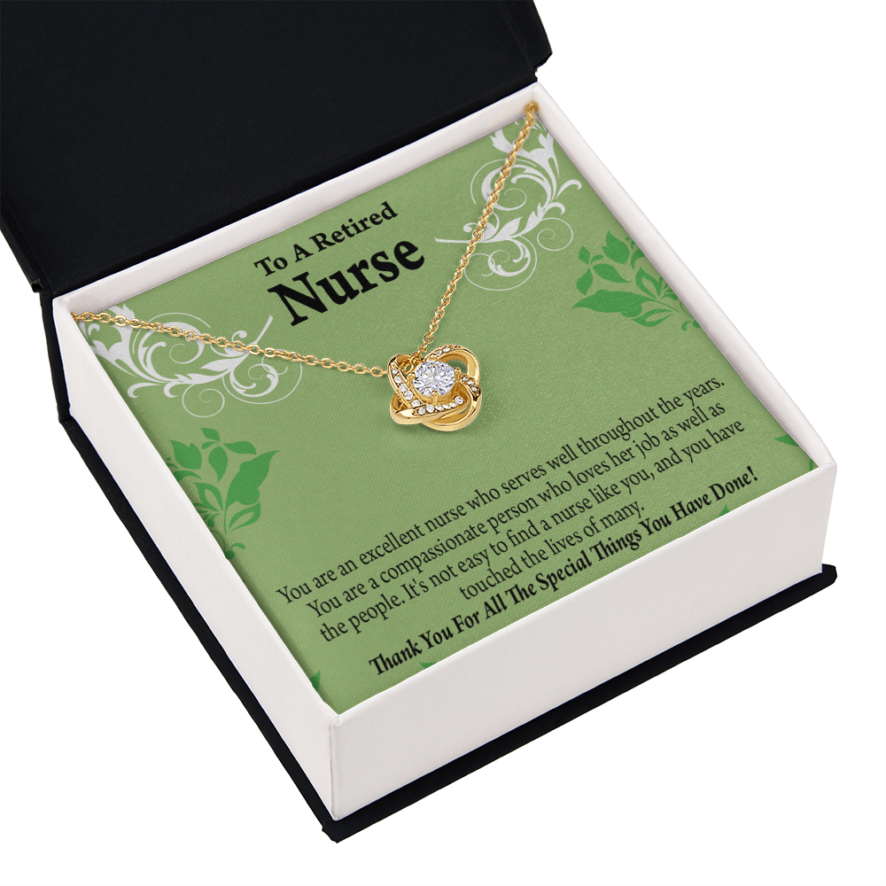 Retired Nurse Thank You Healthcare Medical Worker Nurse Appreciation Gift Infinity Knot Necklace Message Card-Express Your Love Gifts