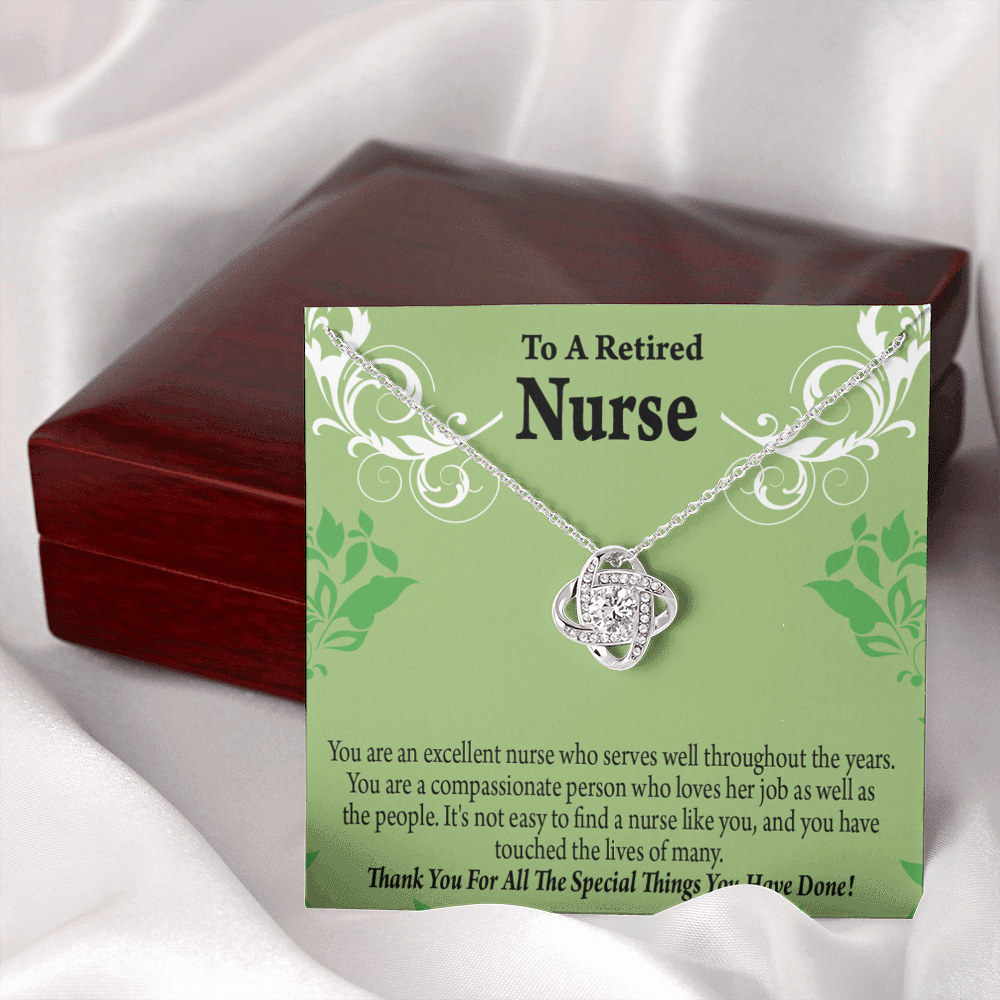 Retired Nurse Thank You Healthcare Medical Worker Nurse Appreciation Gift Infinity Knot Necklace Message Card-Express Your Love Gifts