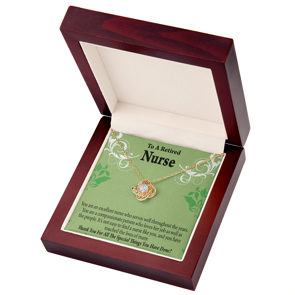 Retired Nurse Thank You Healthcare Medical Worker Nurse Appreciation Gift Infinity Knot Necklace Message Card-Express Your Love Gifts