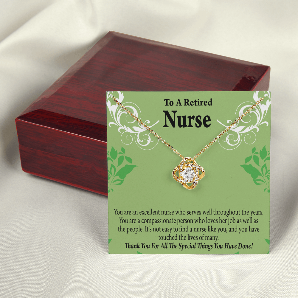 Retired Nurse Thank You Healthcare Medical Worker Nurse Appreciation Gift Infinity Knot Necklace Message Card-Express Your Love Gifts