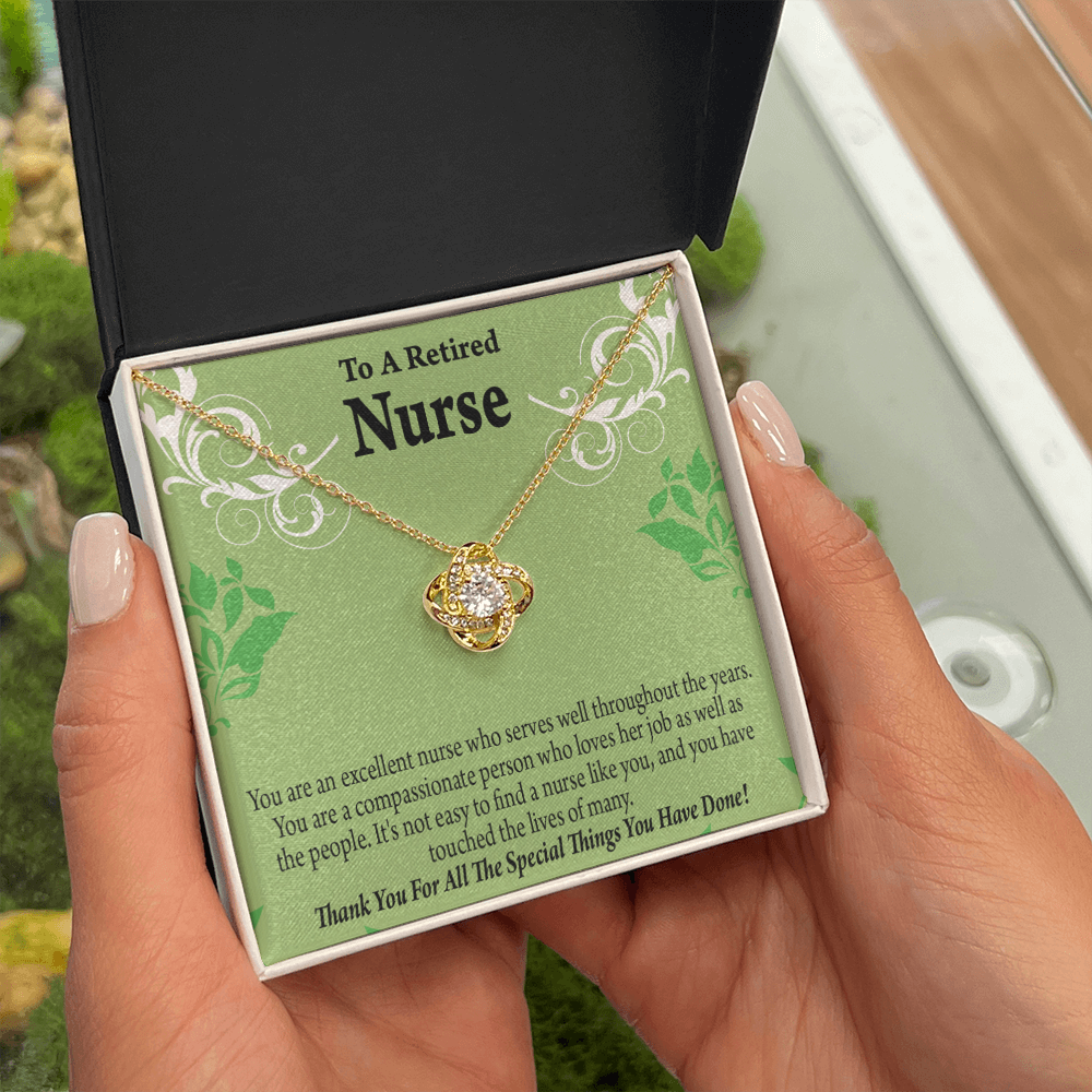 Retired Nurse Thank You Healthcare Medical Worker Nurse Appreciation Gift Infinity Knot Necklace Message Card-Express Your Love Gifts