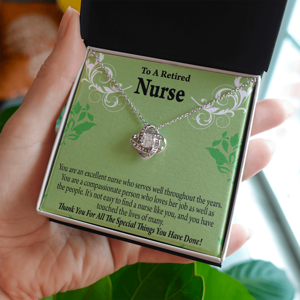 Retired Nurse Thank You Healthcare Medical Worker Nurse Appreciation Gift Infinity Knot Necklace Message Card-Express Your Love Gifts