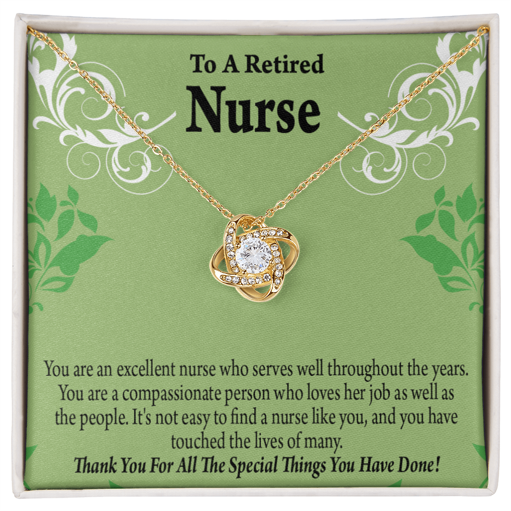 Retired Nurse Thank You Healthcare Medical Worker Nurse Appreciation Gift Infinity Knot Necklace Message Card-Express Your Love Gifts