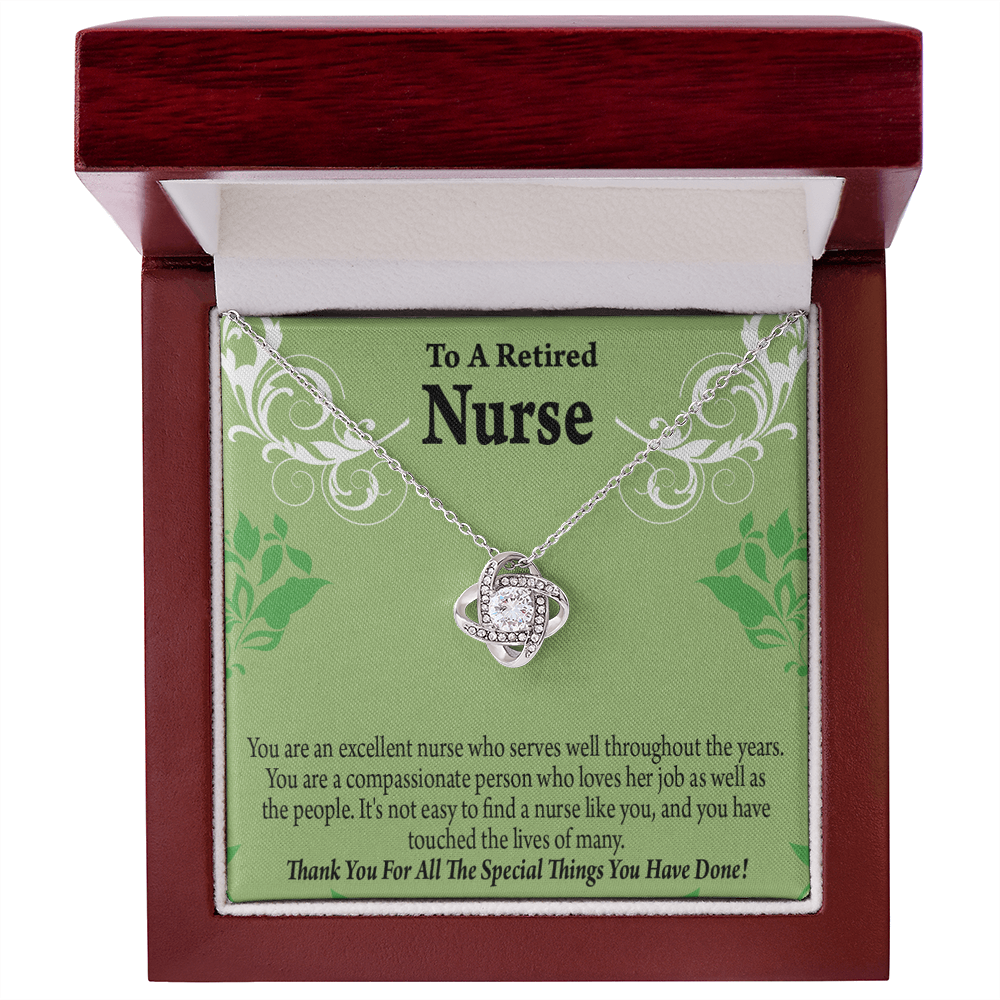 Retired Nurse Thank You Healthcare Medical Worker Nurse Appreciation Gift Infinity Knot Necklace Message Card-Express Your Love Gifts