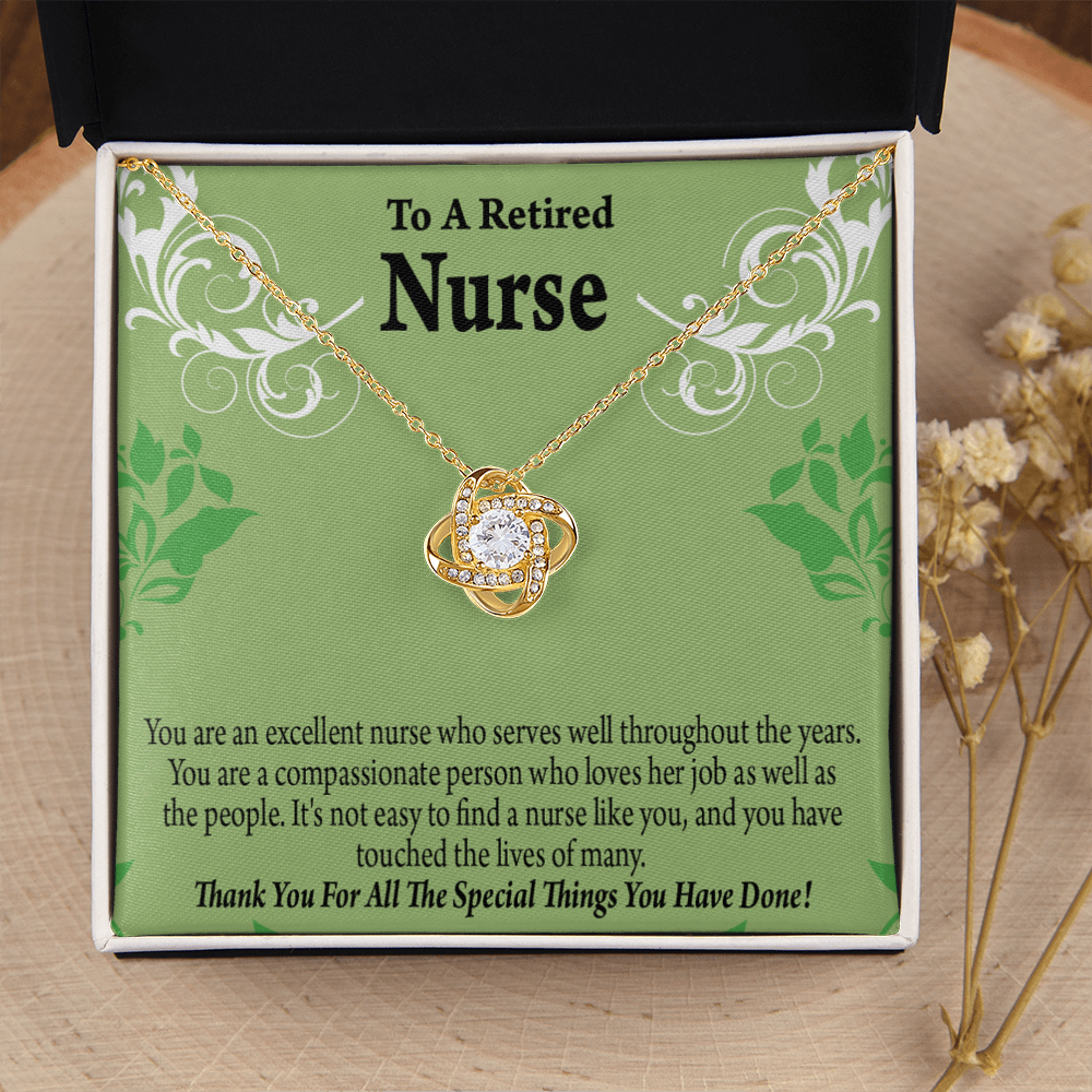 Retired Nurse Thank You Healthcare Medical Worker Nurse Appreciation Gift Infinity Knot Necklace Message Card-Express Your Love Gifts