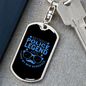 Retired Police Legend Keychain Stainless Steel or 18k Gold Dog Tag Keyring-Express Your Love Gifts
