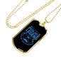 Retired Police Legend Necklace Stainless Steel or 18k Gold Dog Tag 24"-Express Your Love Gifts
