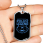 Retired Police Legend Necklace Stainless Steel or 18k Gold Dog Tag 24"-Express Your Love Gifts