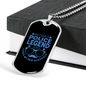 Retired Police Legend Necklace Stainless Steel or 18k Gold Dog Tag 24"-Express Your Love Gifts